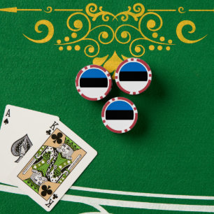 Estonia flag poker chips