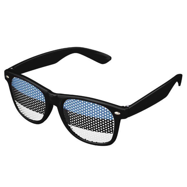 Estonia Flag Retro Sunglasses (Angled)