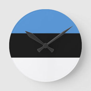 Estonia Flag Round Clock