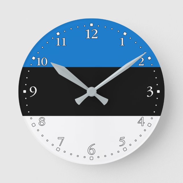 Estonia Flag Round Clock (Front)