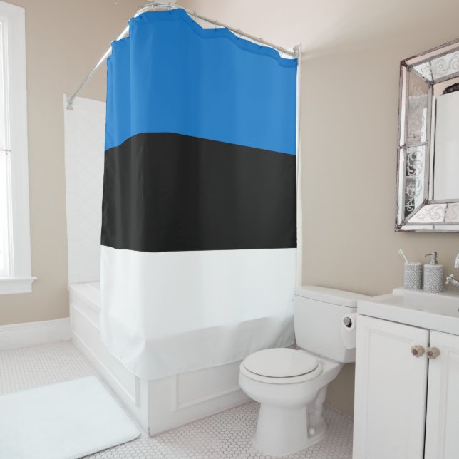 Estonia flag shower curtain (In Situ)