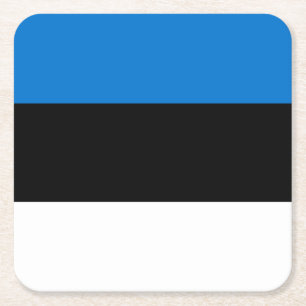Estonia Flag Square Paper Coaster