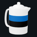Estonia Flag Teapot<br><div class="desc">Celebrate Estonia’s cultural charm in every pour with this beautifully designed teapot featuring the flag of Estonia! This unique teapot brings a patriotic touch to your tea time, with the striking blue, black, and white tricolor of the Estonian flag displayed prominently across its surface. It’s a stylish and meaningful way...</div>