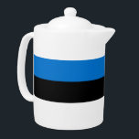 Estonia Flag Teapot<br><div class="desc">Celebrate Estonia’s cultural charm in every pour with this beautifully designed teapot featuring the flag of Estonia! This unique teapot brings a patriotic touch to your tea time, with the striking blue, black, and white tricolor of the Estonian flag displayed prominently across its surface. It’s a stylish and meaningful way...</div>