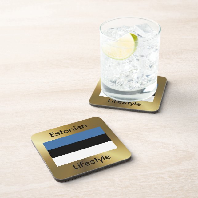 Estonia Flag+Text Coaster (Right Side)