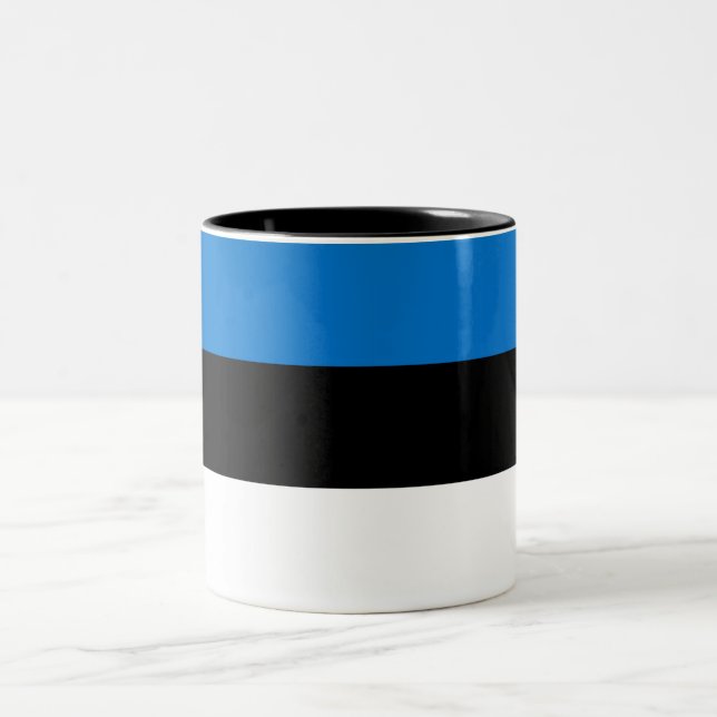 Estonia Flag Two-Tone Coffee Mug (Center)