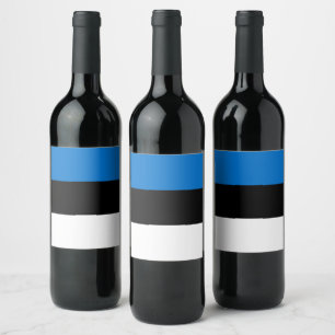 Estonia flag wine label