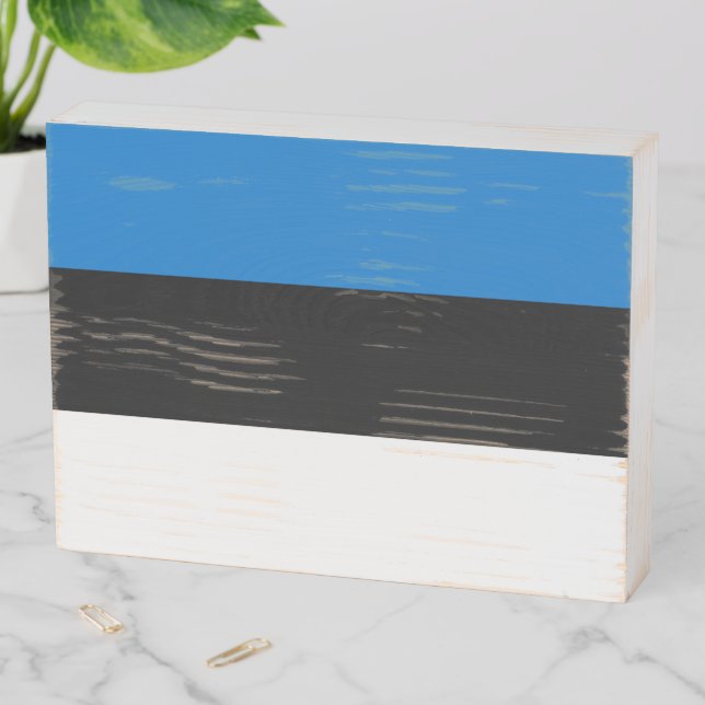 Estonia flag wooden box sign (In Situ Horizontal)