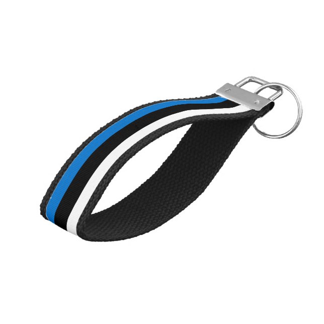 Estonia Flag Wrist Keychain (Angled Up)