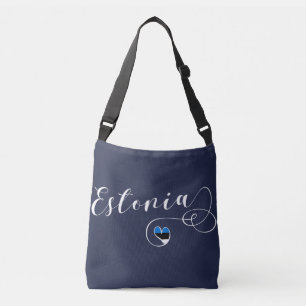 Estonia Heart Bag, Estonian Flag Crossbody Bag