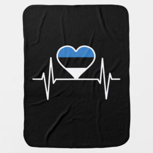 Estonia Heartbeat Estonia Flag Baby Blanket
