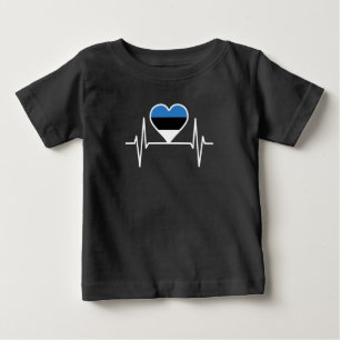Estonia Heartbeat Estonia Flag Baby T-Shirt