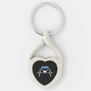 Estonia Heartbeat Estonia Flag Keychain