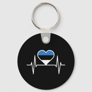 Estonia Heartbeat Estonia Flag Keychain