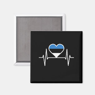 Estonia Heartbeat Estonia Flag Magnet