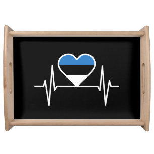 Estonia Heartbeat Estonia Flag Serving Tray