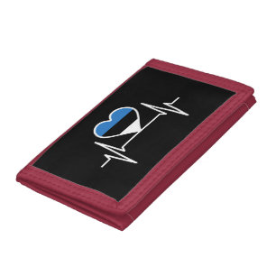 Estonia Heartbeat Estonia Flag Tri-fold Wallet