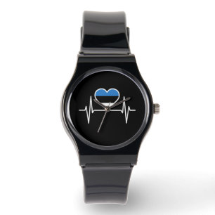 Estonia Heartbeat Estonia Flag Watch