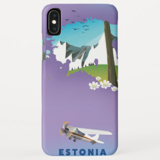 Estonia Illustrated map tourist poster iPhone XS Max Case