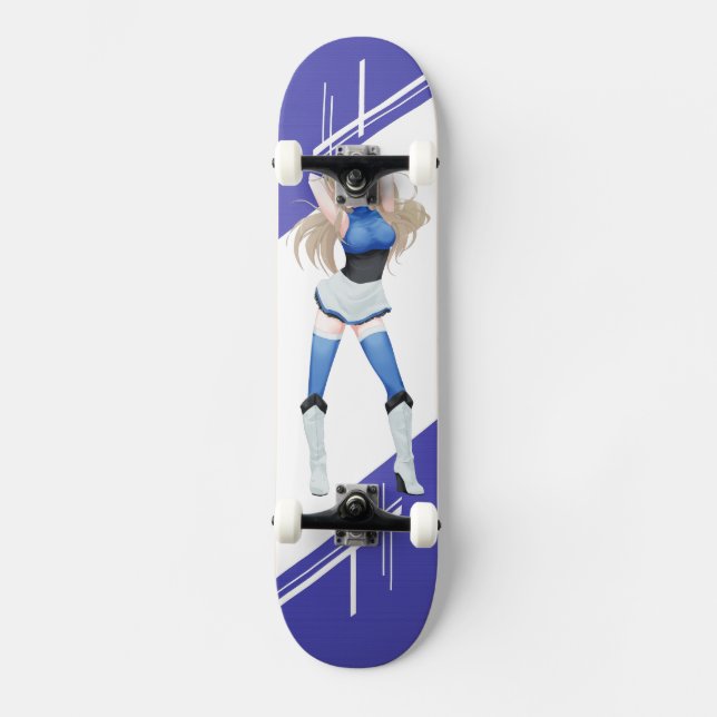 Estonia Manga girl dressed in Flag Skateboard (Front)