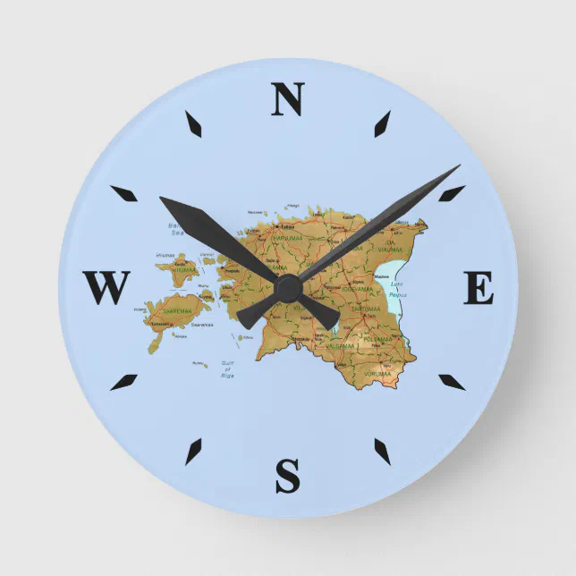 Estonia Map Clock | Zazzle