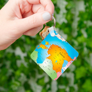 Estonia Map Keychain
