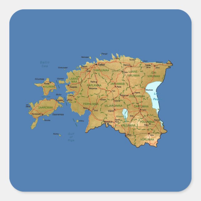 Estonia Map Sticker (Front)