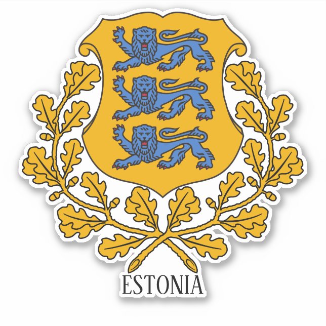 Estonia National Coat Of Arms Patriotic Sticker (Front)