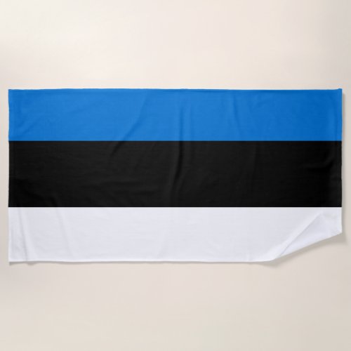 Estonia National Flag Team Support Beach Towel