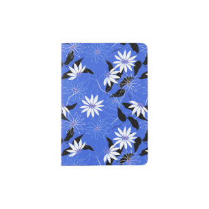 Estonia passport holder. Blue floral color Holder