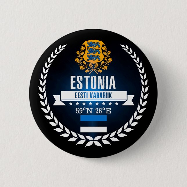 Estonia Pinback Button (Front)