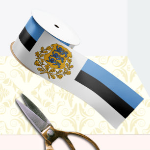 Estonia Ribbon, Emblem, patriotic, Estonian Flag Satin Ribbon