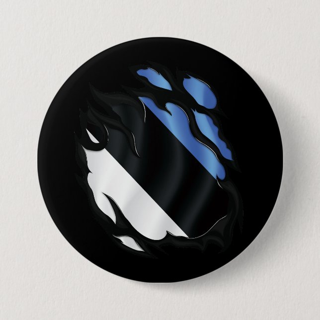 Estonia Ripped Flag Button (Front)