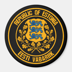 Estonia Round Emblem Magnet