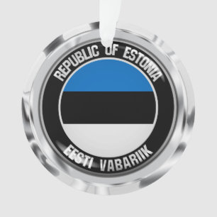 Estonia Round Emblem Ornament