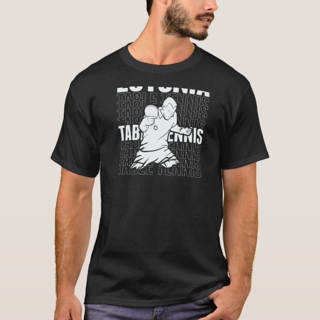 Estonia Table Tennis  Support Estonian Ping Pong T T-Shirt (Front)