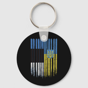 Estonia Ukraine Estonian Ukrainian Flag Keychain
