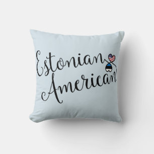 Estonian American Entwined Hearts Throw Cushion