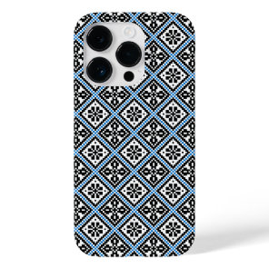 Estonian Blue Black and White Mitten Pattern Case- Case-Mate iPhone 14 Pro Case