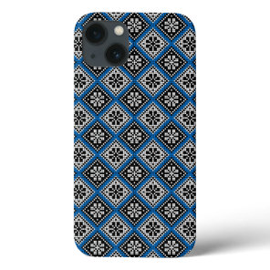 Estonian Blue Black and White Mitten Pattern Case- iPhone 13 Case