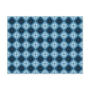 Estonian Blue Black and White Mitten Pattern Postcard