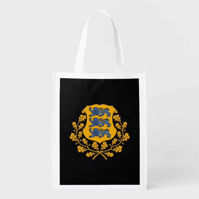 Estonian coat of arms reusable grocery bag (Front)