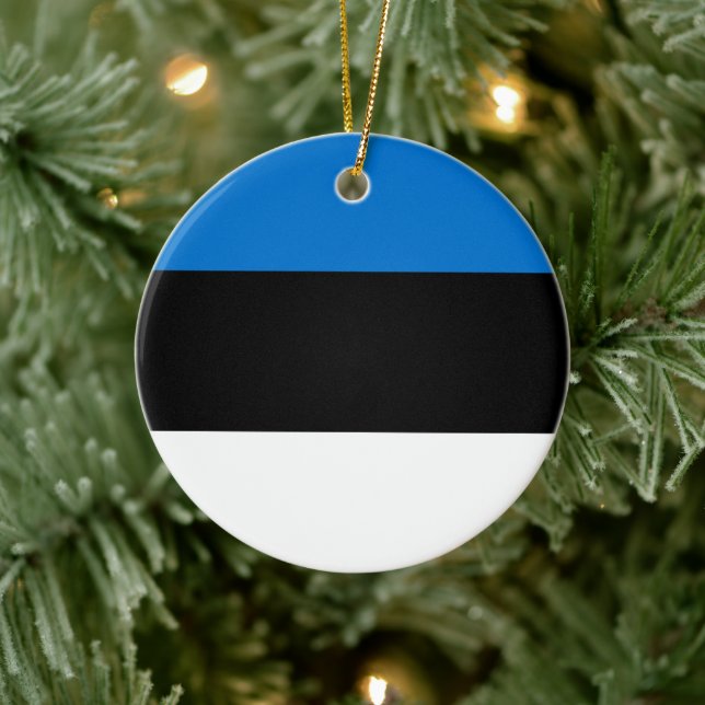 Estonian Flag Ceramic Ornament (Tree)