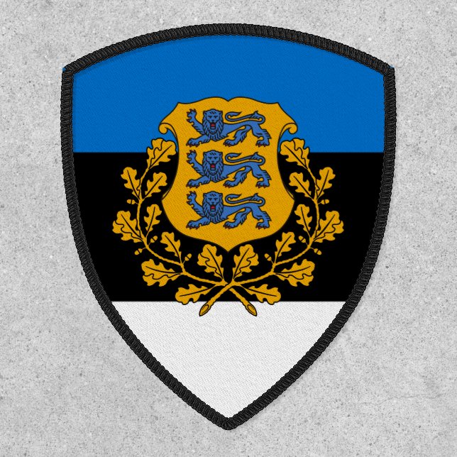 Estonian Flag & Coat of Arms, Flag of Estonia Patch (Front)