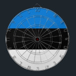 Estonian Flag Dart Board<br><div class="desc">This design features the national flag of Estonia (officially the Republic of Estonia), which is a country on the eastern coast of the Baltic Sea in Northern Europe. It is bordered to the north by the Gulf of Finland across from Finland, to the west by the Baltic Sea across from...</div>