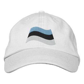 Estonian Flag Embroidered Baseball Hat by Ricaso_Graphics at Zazzle