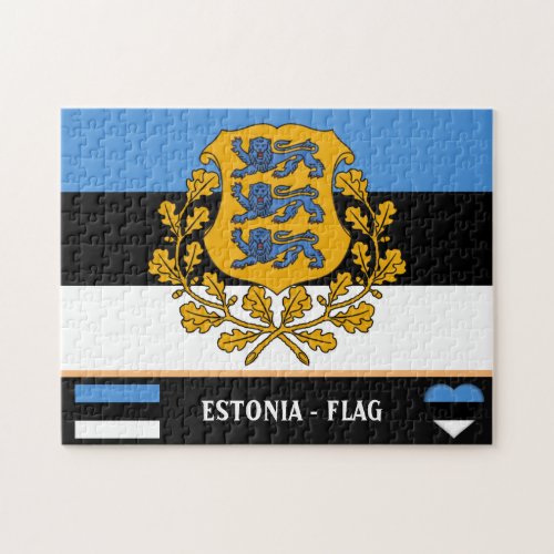 Estonian Flag  Estonia _ country holiday sports Jigsaw Puzzle