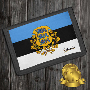 Estonian flag fashion, Estonia patriots / sports Trifold Wallet