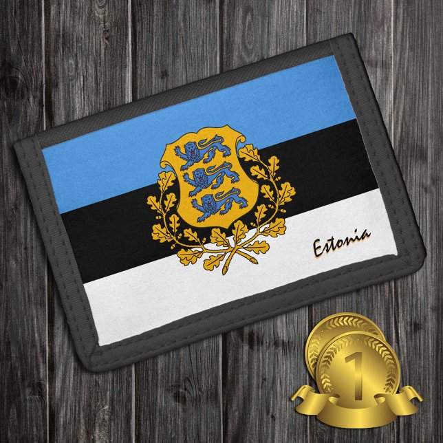 Estonian flag fashion, Estonia patriots / sports Trifold Wallet (Creator Uploaded)