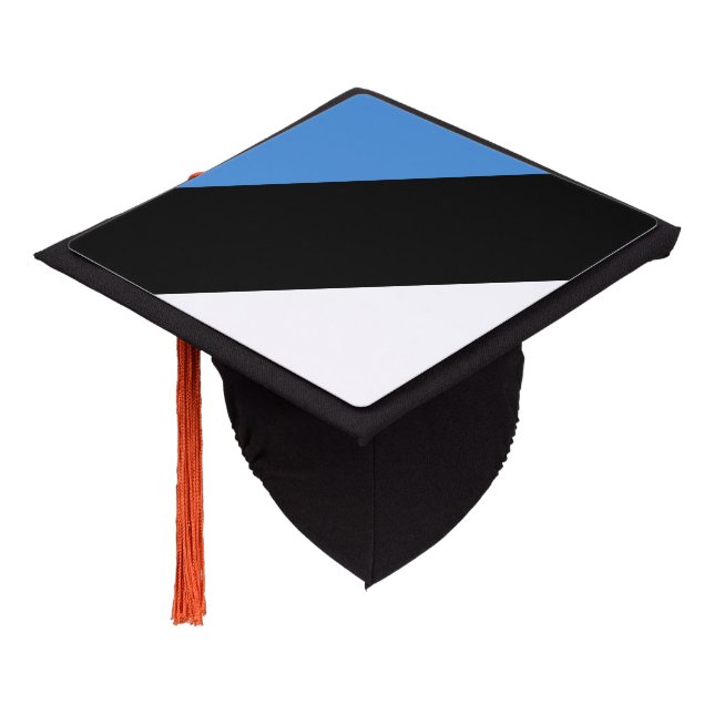 Estonian flag graduation cap topper (Angled)
